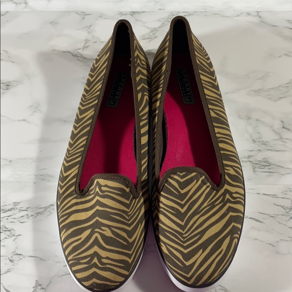 Sperry Canvas Animal Print Top-Sliders Sneaker
